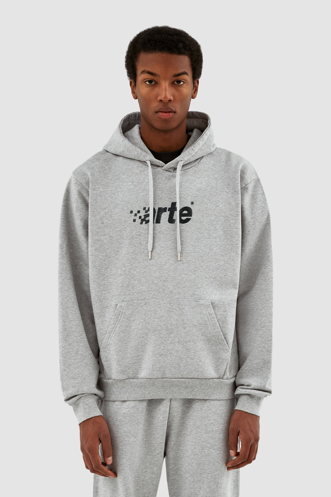 HARMON PIXEL LOGO HOODIE GREY