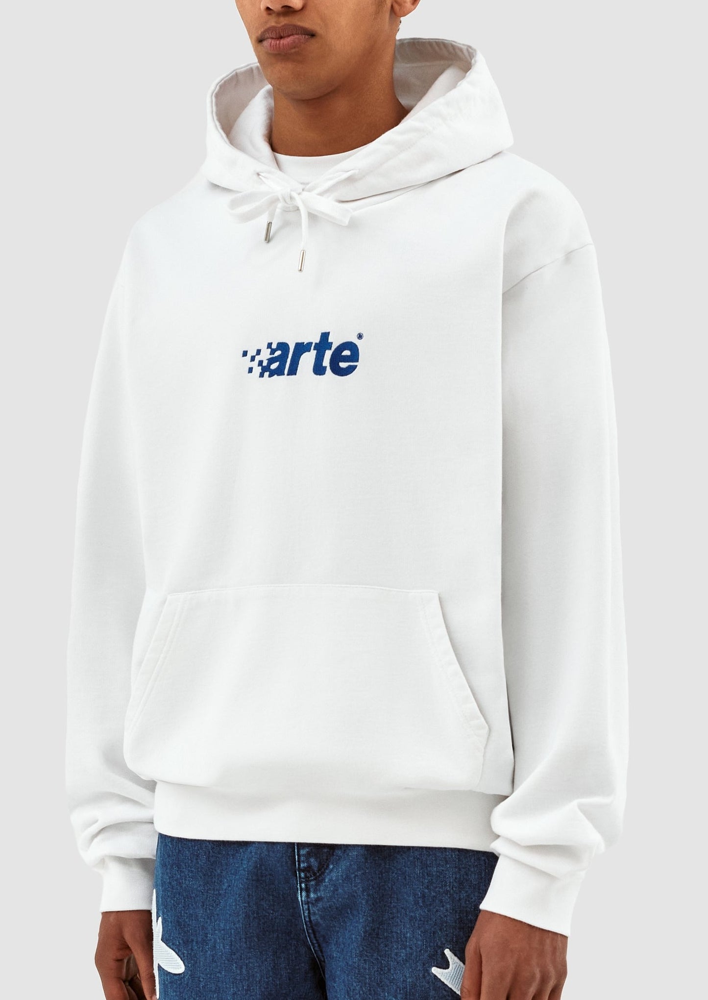 HARMON PIXEL LOGO HOODIE WHITE