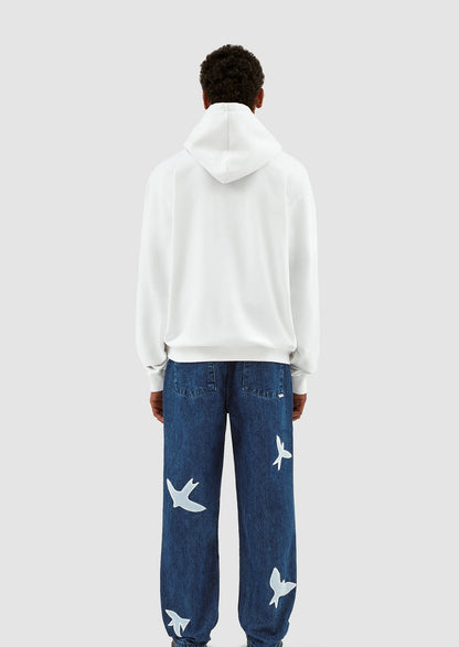 HARMON PIXEL LOGO HOODIE WHITE