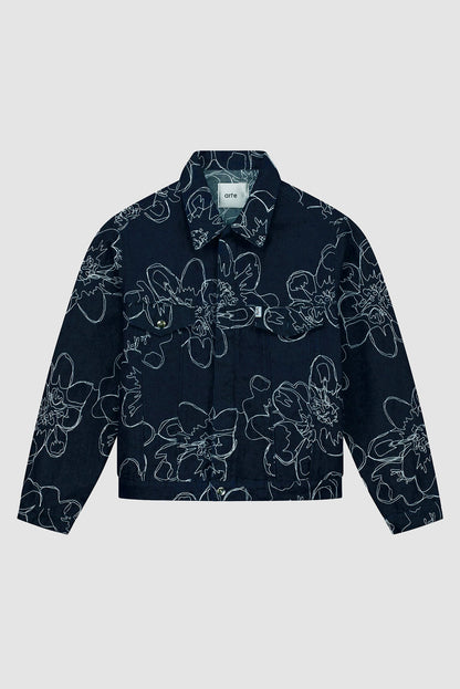 FLOWER STICH JACKET NAVY