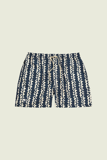 BLUE SCRIBBLE SWIM SHORTS