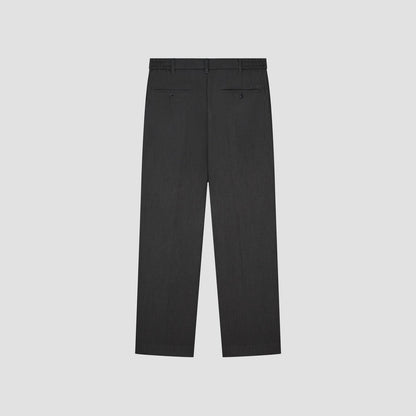 WOOL PLEATED PANT GREY MELANGE