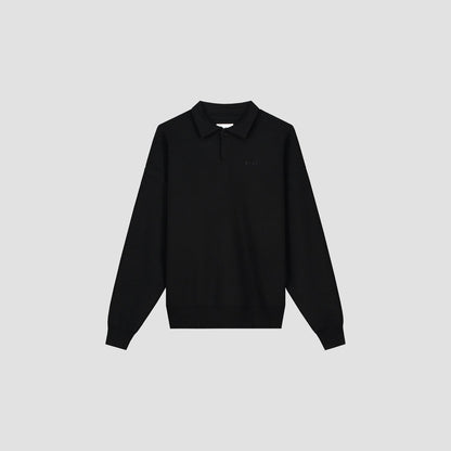 OVERSIZED KNITTED POLO BLACK