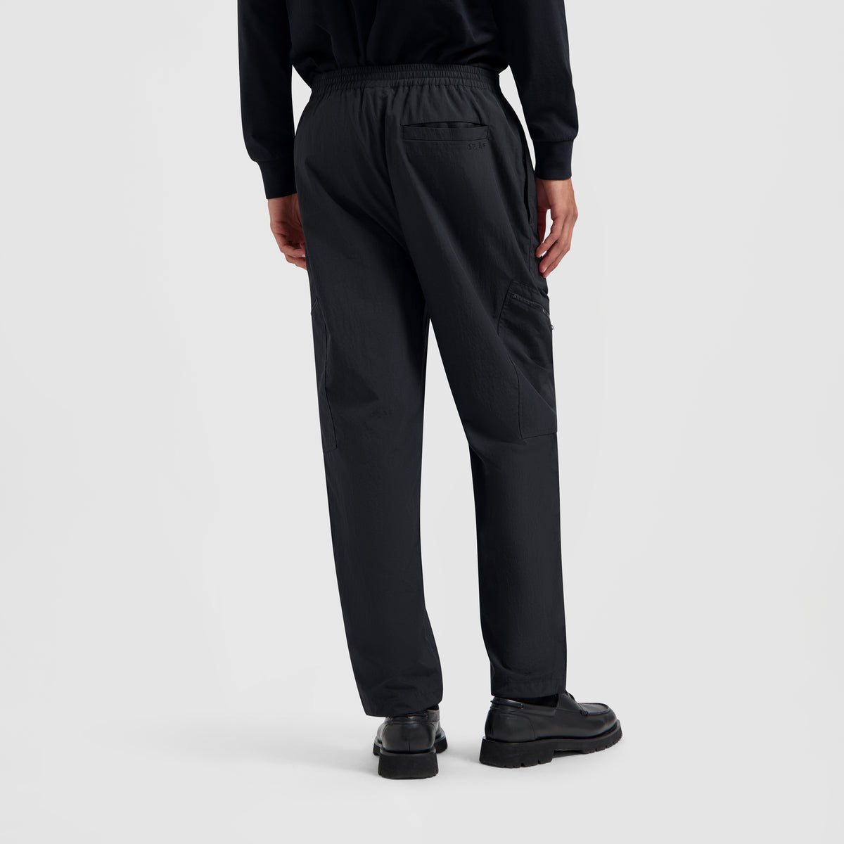 NYLON TRACK PANTS BLACK