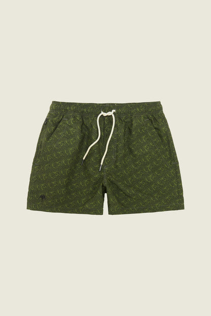 GREEN SQUIGGLE SWIM SHORTS