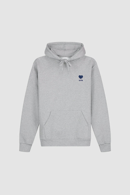 HEART FLOWERS HOODIE GREY